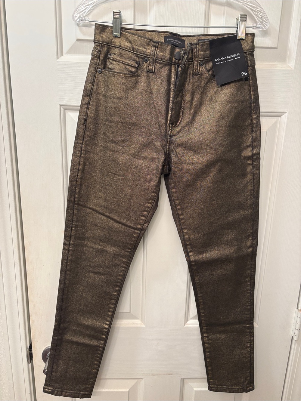 Banana Republic Bronze Metallic Skinny Jeans